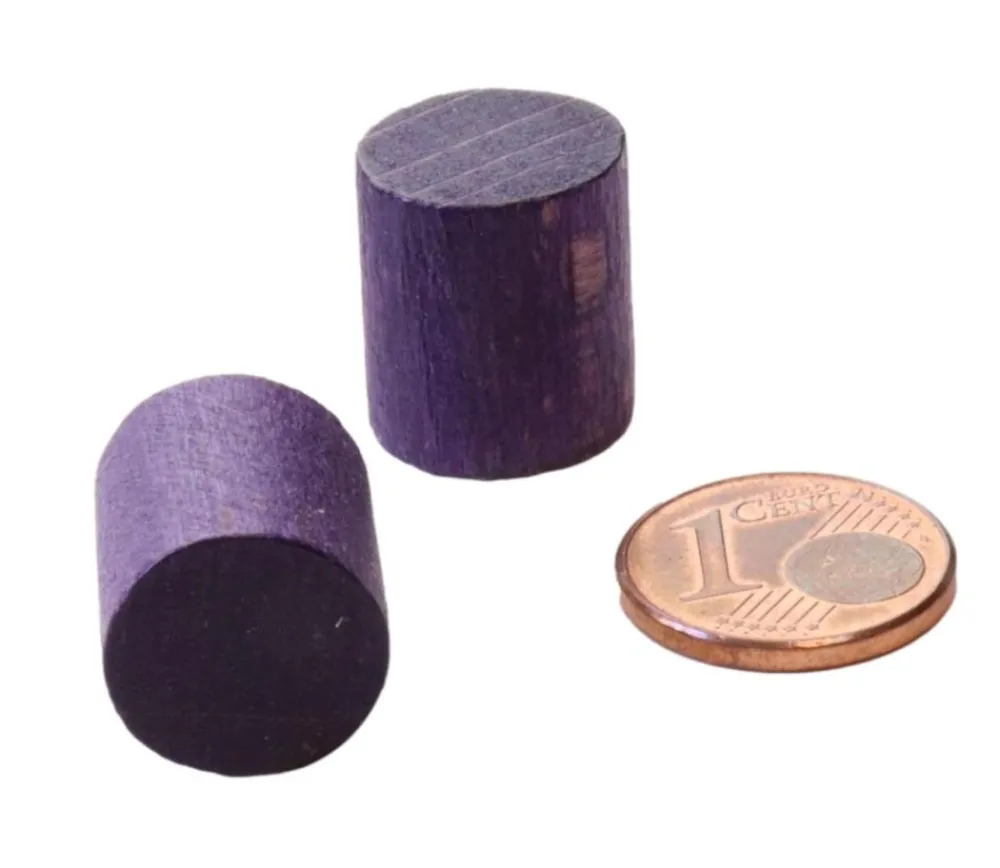 Tout Pour le Jeu Cylindre violet en bois 15 x 13 mm pion de jeu