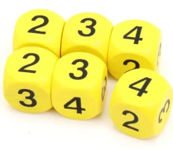 Tout Pour le Jeu Dé 2 2 3 3 4 4 en bois de 16 mm jaune