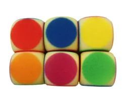 Tout Pour le Jeu Dé 6 couleurs de 7 cm en mousse alvéolée