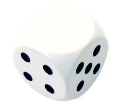 Tout Pour le Jeu Dé 12345 et 1 face neutre en bois 20 mm blanc