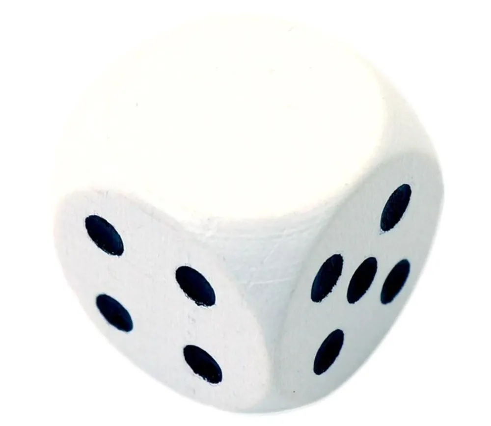 Tout Pour le Jeu Dé 12345 et 1 face neutre en bois 20 mm blanc
