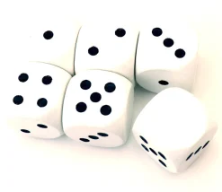 Tout Pour le Jeu Dé 12345 et 1 face neutre en bois 16 mm blanc