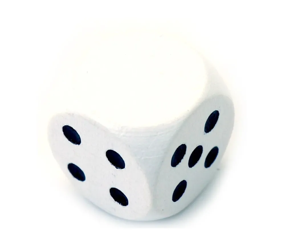 Tout Pour le Jeu Dé 12345 et 1 face neutre en bois 16 mm blanc