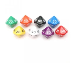 Tout Pour le Jeu Dé 10 faces dizaine en opaque de 00 à 90 à l'unité (couleur mise au hasard)