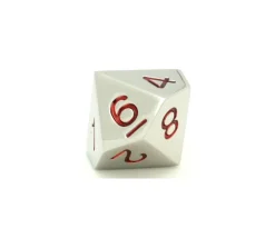 Tout Pour le Jeu Dé 10 faces en métal argenté 0 à 9 chiffres rouges 20 mm