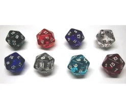 Tout Pour le Jeu Dé 20 faces en translucide à l'unité (couleur mise au hasard)