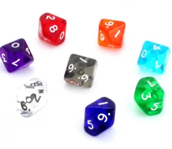 Tout Pour le Jeu Dé 10 faces en translucide de 0 à 9 à l'unité (couleur mise au hasard)