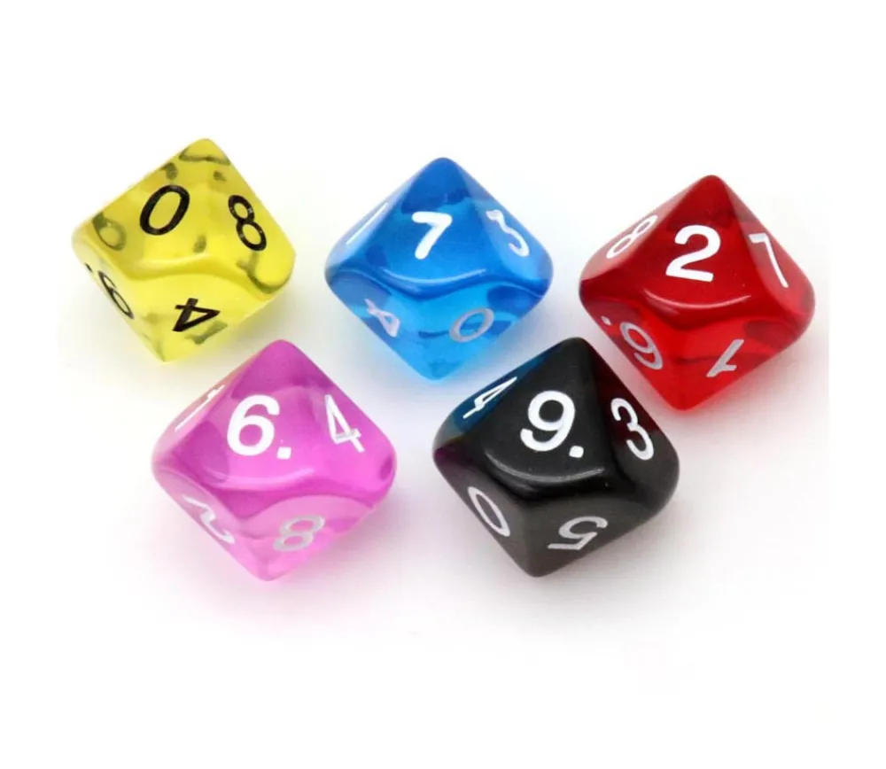 Tout Pour le Jeu Dé 10 faces en translucide de 0 à 9 à l'unité (couleur mise au hasard)