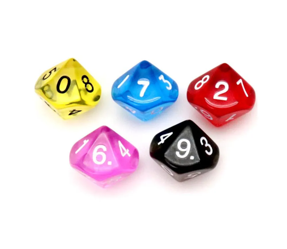 Tout Pour le Jeu Dé 10 faces en translucide de 0 à 9 à l'unité (couleur mise au hasard)