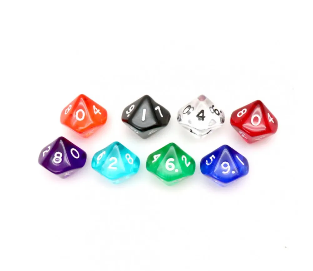 Tout Pour le Jeu Dé 10 faces en translucide de 0 à 9 à l'unité (couleur mise au hasard)