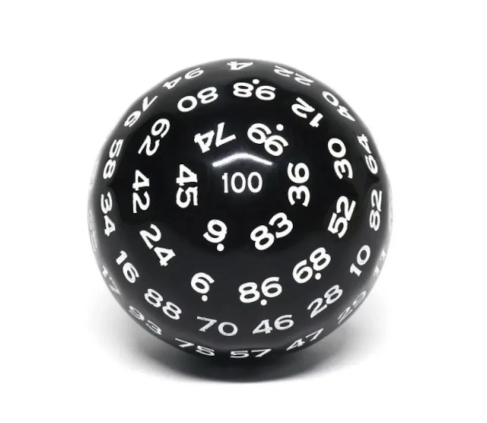 Tout Pour le Jeu Dé 100 faces noir D100 de jeu