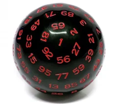 Tout Pour le Jeu Dé 100 faces noir et rouge D100 de jeu