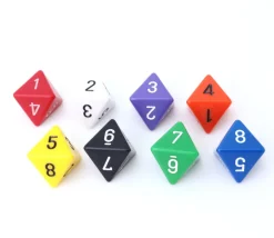 Tout Pour le Jeu Dé 8 faces opaque 1 à 8 pour jeu de société à l'unité