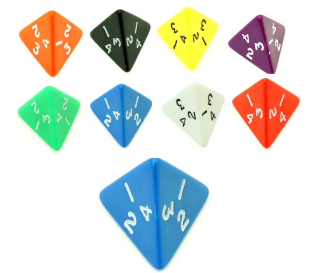 Tout Pour le Jeu Dé 4 faces pyramide 1 à 4 opaque à l'unité (couleur mise au hasard)