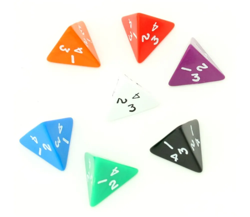 Tout Pour le Jeu Dé 4 faces pyramide 1 à 4 opaque à l'unité (couleur mise au hasard)