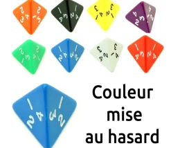 Tout Pour le Jeu Dé 4 faces pyramide 1 à 4 opaque à l'unité (couleur mise au hasard)