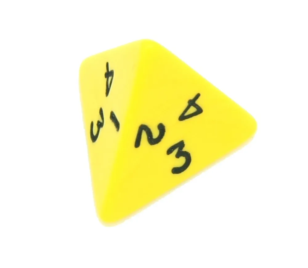 Tout Pour le Jeu Dé 4 faces pyramide 1 à 4 opaque à l'unité (couleur mise au hasard)
