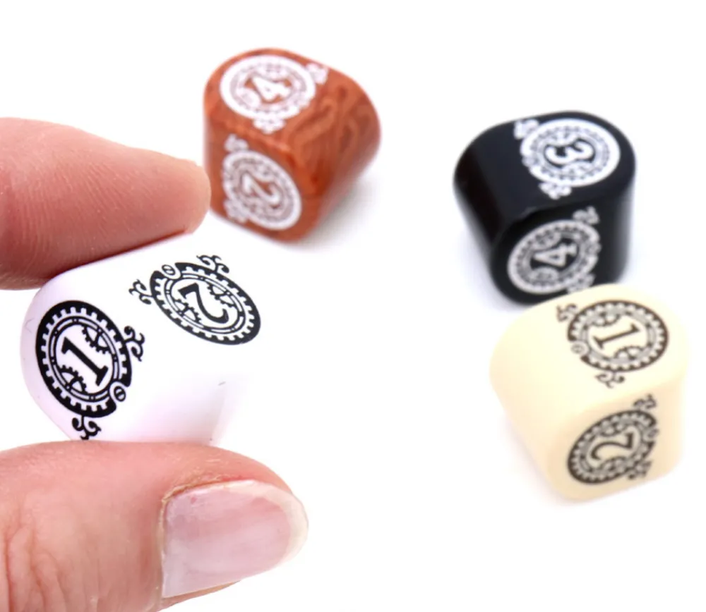Tout Pour le Jeu Dé 4 faces Steampunk moderne (forme arrondie)