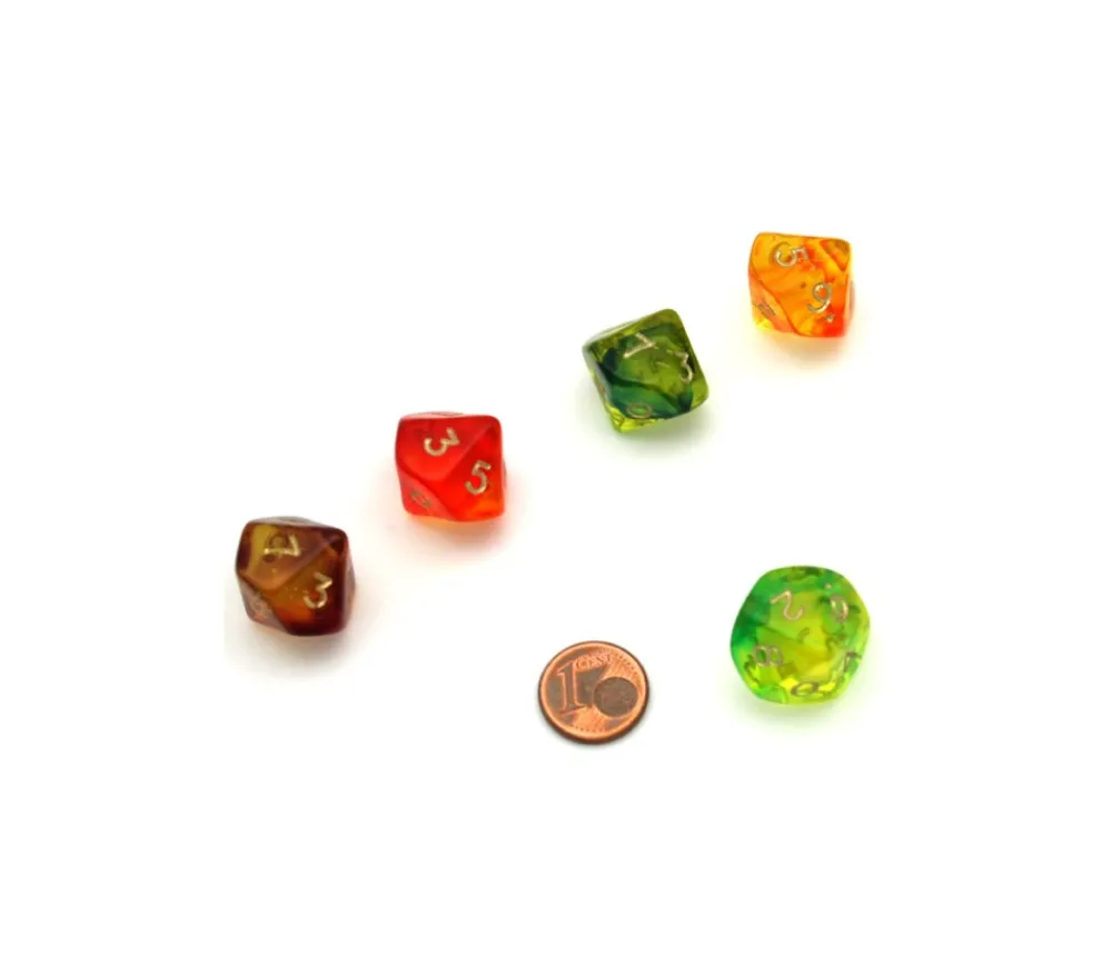 Tout Pour le Jeu Dé 10 faces translucide bicolore de 0 à 9 à l'unité (couleur mise au hasard)