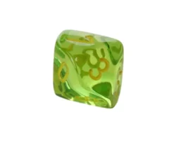 Tout Pour le Jeu Dé 10 faces translucide vert chiffres jaunes