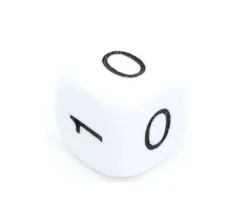 Tout Pour le Jeu Dé à jouer 0 1 0 1 0 1 blanc de 16mm de côté