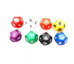 Tout Pour le Jeu Dé à jouer 12 faces opaques dodécaèdre à l'unité (couleur mise au hasard)