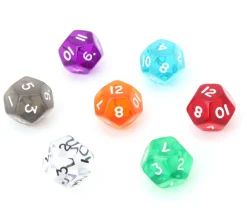 Tout Pour le Jeu Dé à jouer 12 faces translucides dodécaèdre à l'unité (couleur mise au hasard)