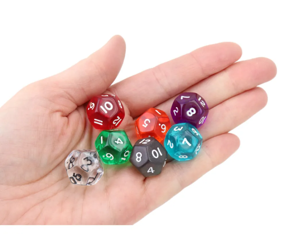 Tout Pour le Jeu Dé à jouer 12 faces translucides dodécaèdre à l'unité (couleur mise au hasard)