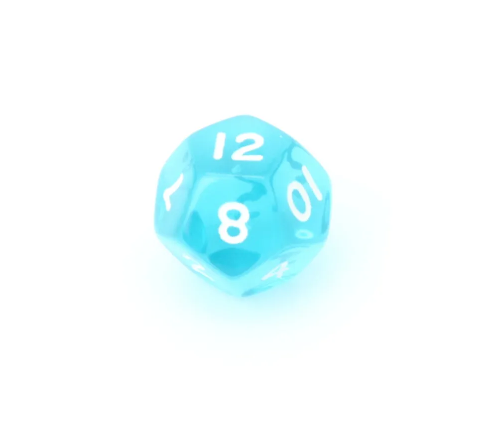 Tout Pour le Jeu Dé à jouer 12 faces translucides dodécaèdre à l'unité (couleur mise au hasard)