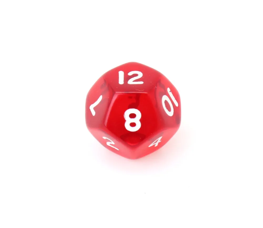 Tout Pour le Jeu Dé à jouer 12 faces translucides dodécaèdre à l'unité (couleur mise au hasard)