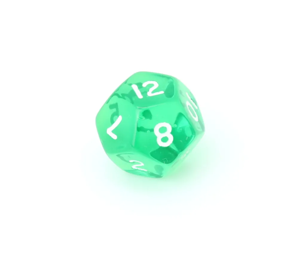 Tout Pour le Jeu Dé à jouer 12 faces translucides dodécaèdre à l'unité (couleur mise au hasard)