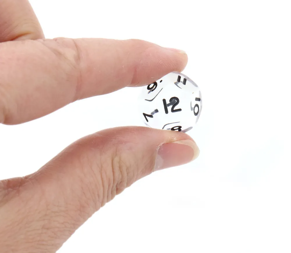 Tout Pour le Jeu Dé à jouer 12 faces translucides dodécaèdre à l'unité (couleur mise au hasard)