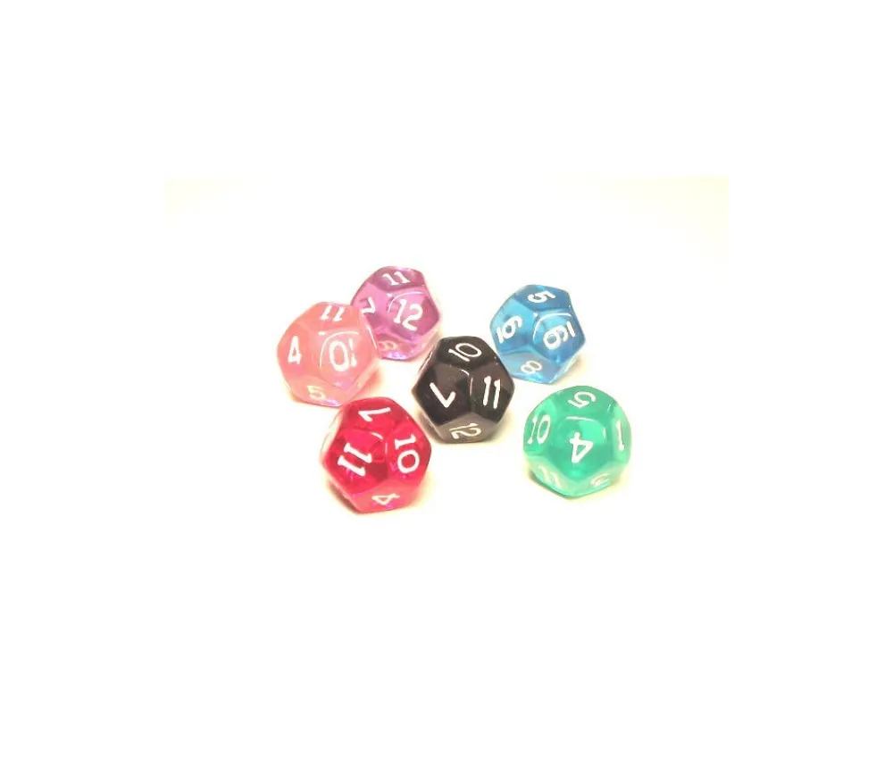 Tout Pour le Jeu Dé à jouer 12 faces translucides dodécaèdre à l'unité (couleur mise au hasard)