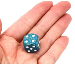 Tout Pour le Jeu Dé à jouer 16 mm effet granit Speckled Sea bleu points blancs