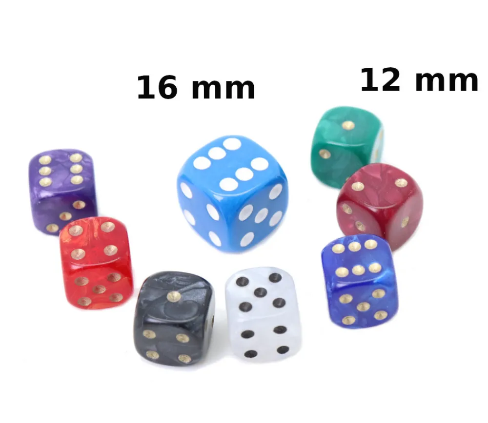 Tout Pour le Jeu Dé à jouer 12 mm nacré à l'unité couleur à choisir