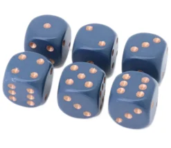 Tout Pour le Jeu Dé à jouer 16 mm opaque bleu nuit points cuivrés D6 Chessex