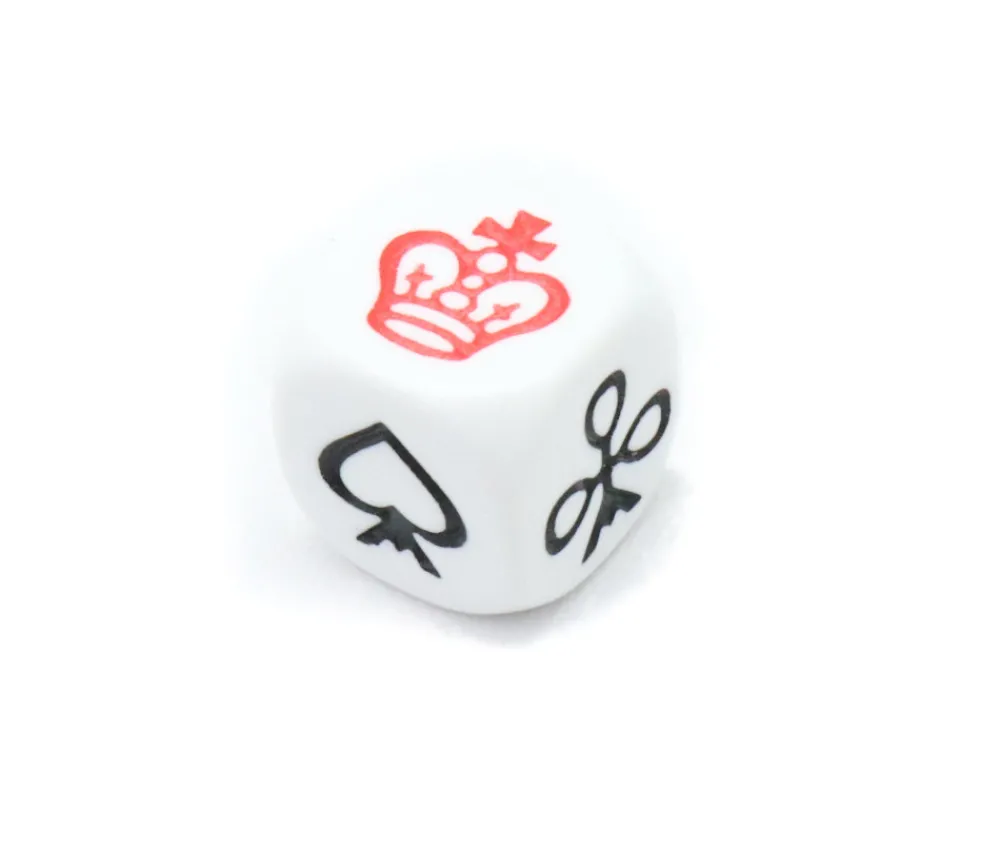 Tout Pour le Jeu Dé à jouer Belote ancre couronne 16 mm avec atout coeur, pique, carreau et trèfle