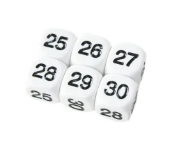 Tout Pour le Jeu Dé à jouer BLANC 16 mm chiffres 25 à 30