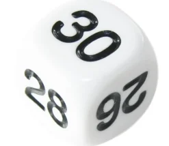 Tout Pour le Jeu Dé à jouer BLANC 16 mm chiffres 25 à 30