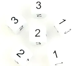 Tout Pour le Jeu Dé à jouer BLANC 16 mm chiffres 123