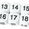Tout Pour le Jeu Dé à jouer BLANC 16 mm chiffres 13 à 18