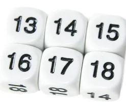 Tout Pour le Jeu Dé à jouer BLANC 16 mm chiffres 13 à 18