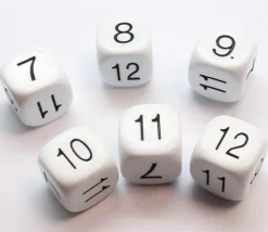 Tout Pour le Jeu Dé à jouer BLANC 22 mm chiffres 7 à 12
