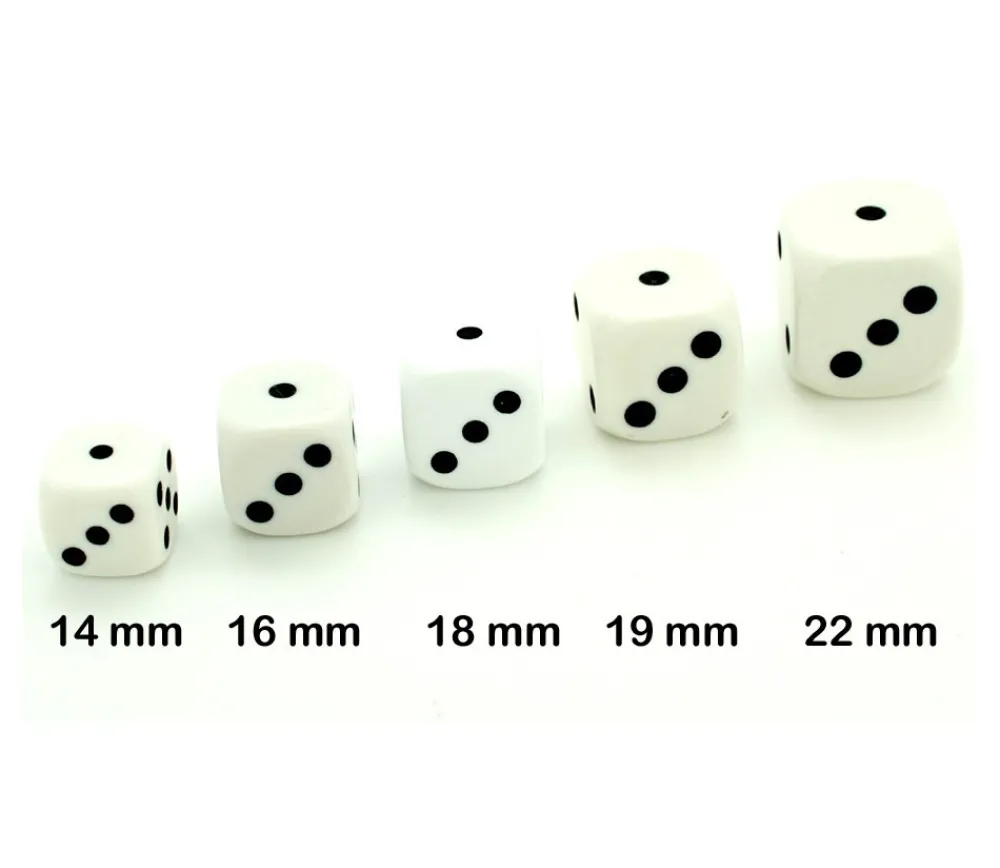 Tout Pour le Jeu Dé à jouer blanc classique 16 mm points de 1 à 6 pour jeu de société