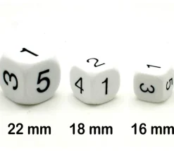 Tout Pour le Jeu Dé à jouer chiffres 123456 16 mm de côté BLANC