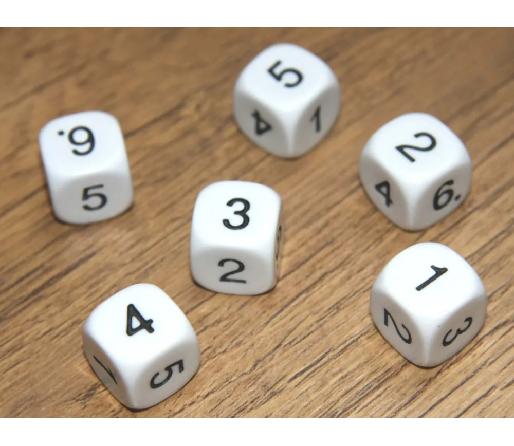 Tout Pour le Jeu Dé à jouer chiffres 123456 en 22 mm de côté BLANC