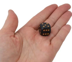 Tout Pour le Jeu Dé à jouer D6 16 mm noir points or Chessex
