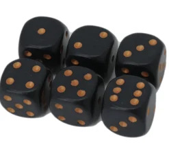 Tout Pour le Jeu Dé à jouer D6 16 mm noir points or Chessex