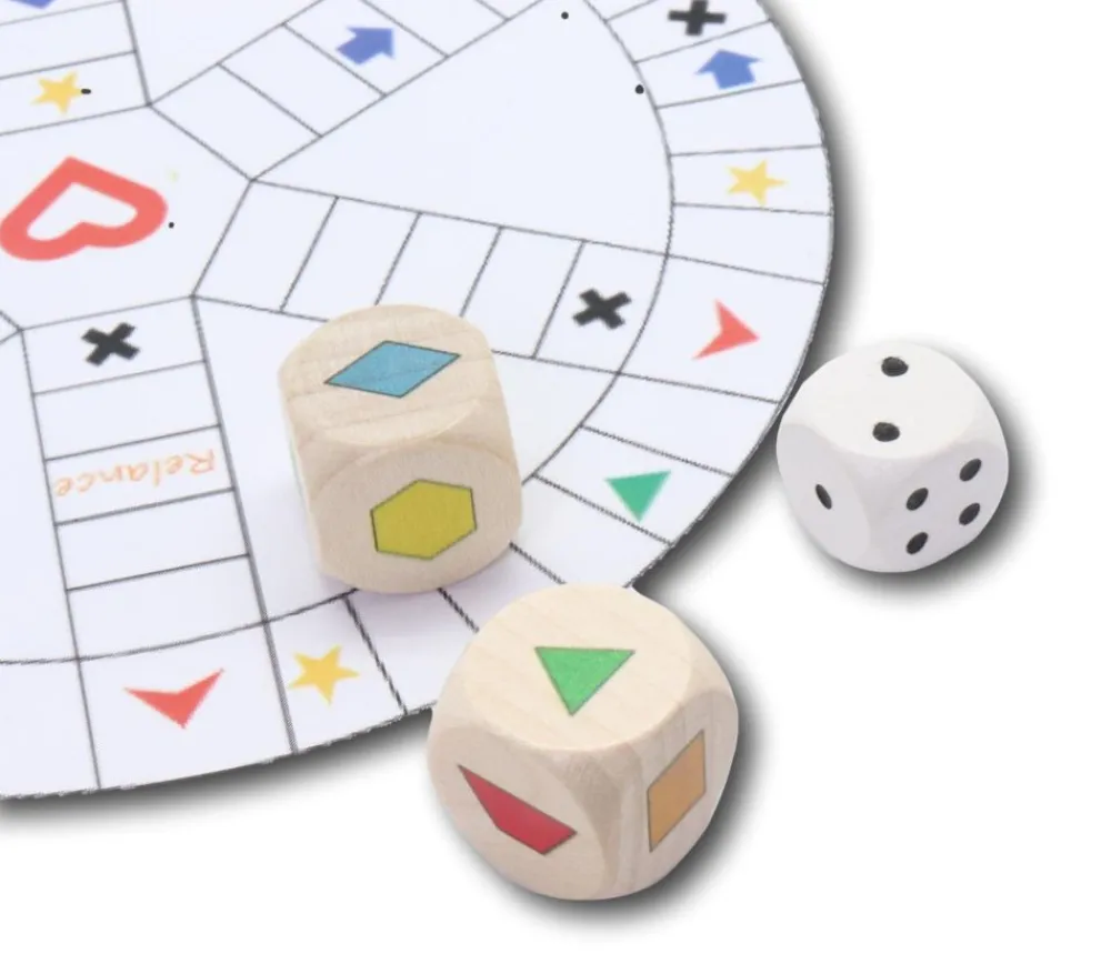 Tout Pour le Jeu Dé à jouer formes géométriques couleurs - 20 mm