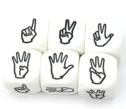 Tout Pour le Jeu Dé à jouer main et doigts levés 123456 en 22 mm